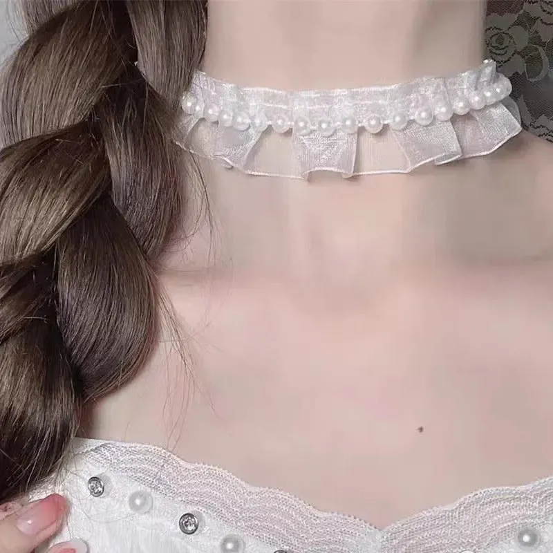 14643 1b-019 Gargantilla de moda Blanco