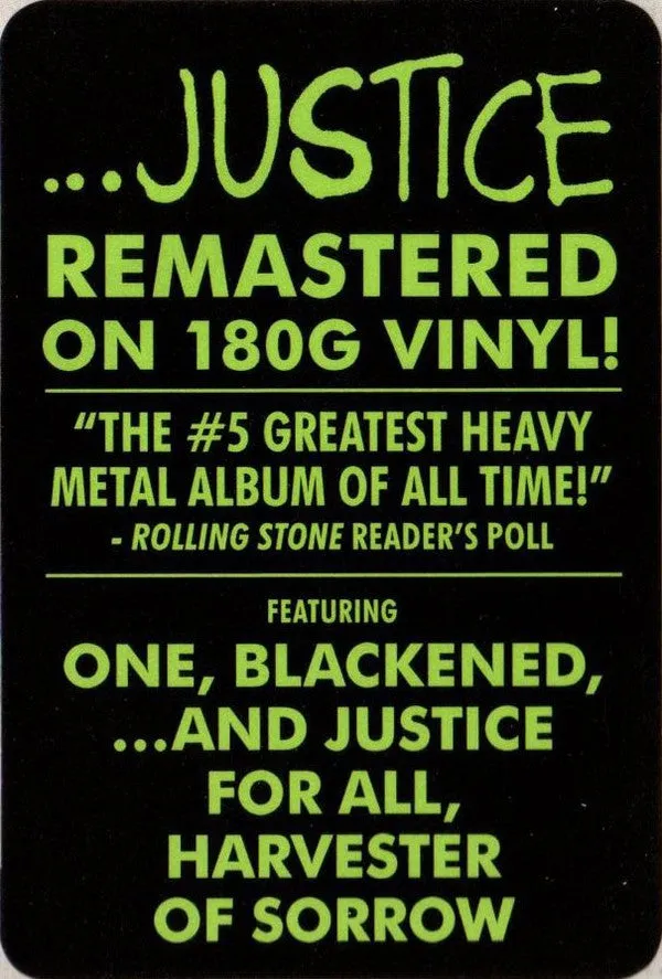2LP Metallica – ...And Justice For All