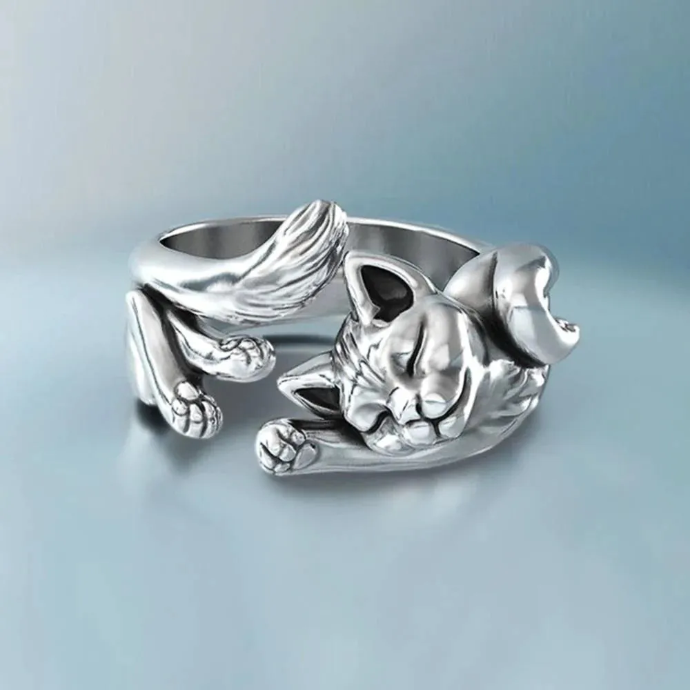 Anel Feminino Gato