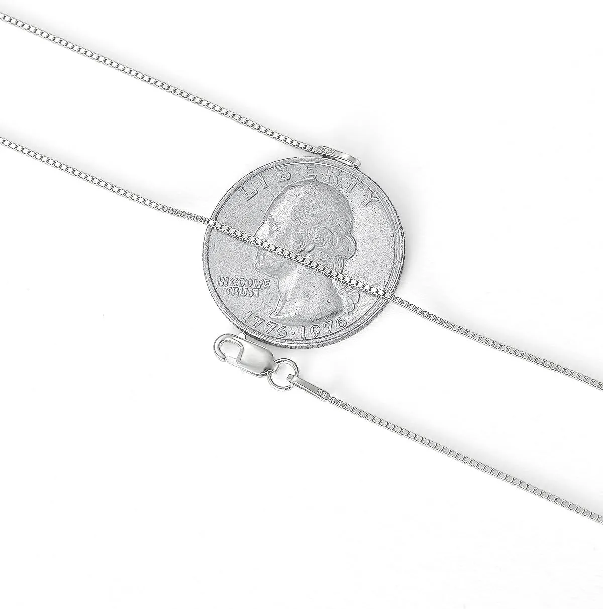 ASHINE 925 Sterling Silver Box Chain Necklace for Women, 1mm 0.8mm Italian Chains, Dainty & Sturdy Necklace with Silver Polishing Cloth Available in 16-36 Inch