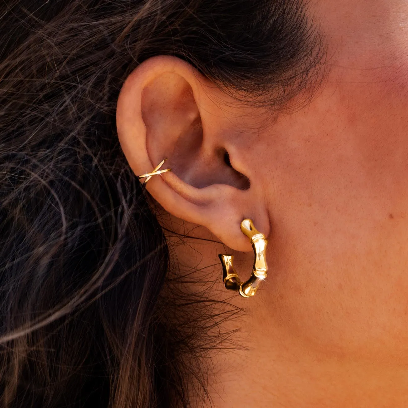 Bamboo Gold Earrings