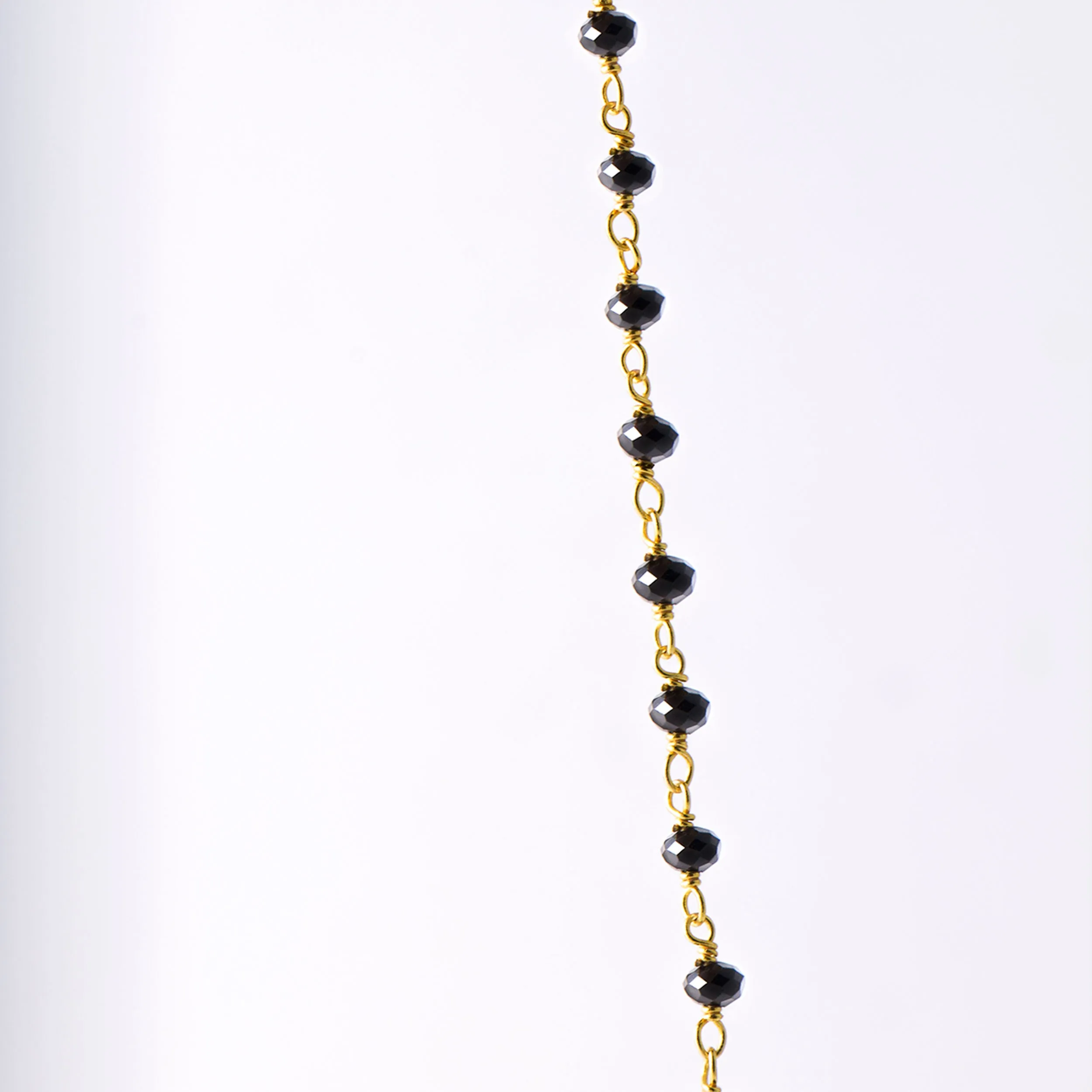 Black Crystals Gold Necklace