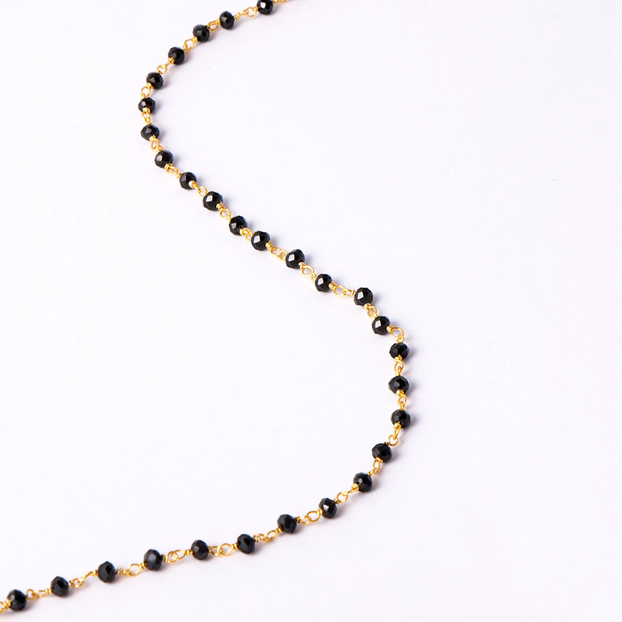 Black Crystals Gold Necklace