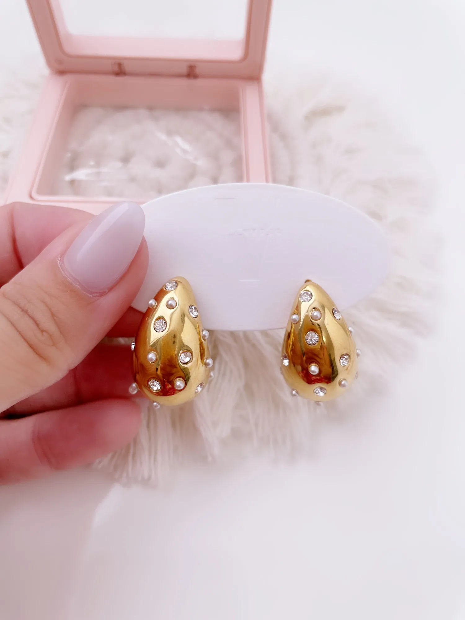 Bold Drops Studs | Sparkle & Pearl