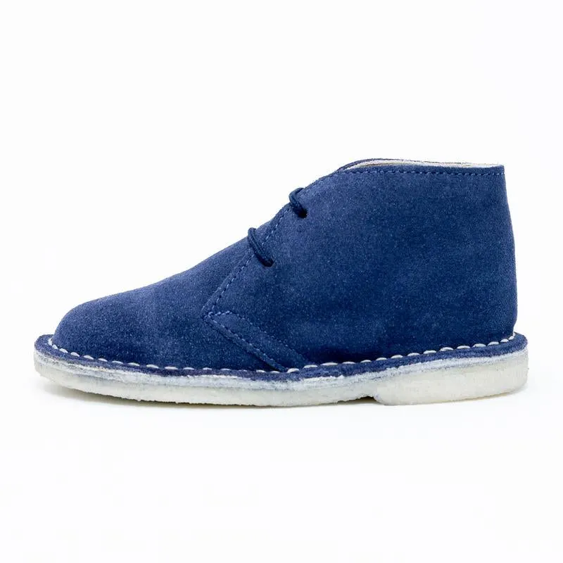 Botas Desert Niño Cordón Cuero CarnazaAzul Marino