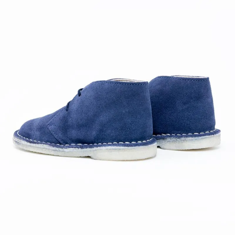 Botas Desert Niño Cordón Cuero CarnazaAzul Marino