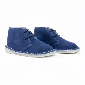 Botas Desert Niño Cordón Cuero CarnazaAzul Marino