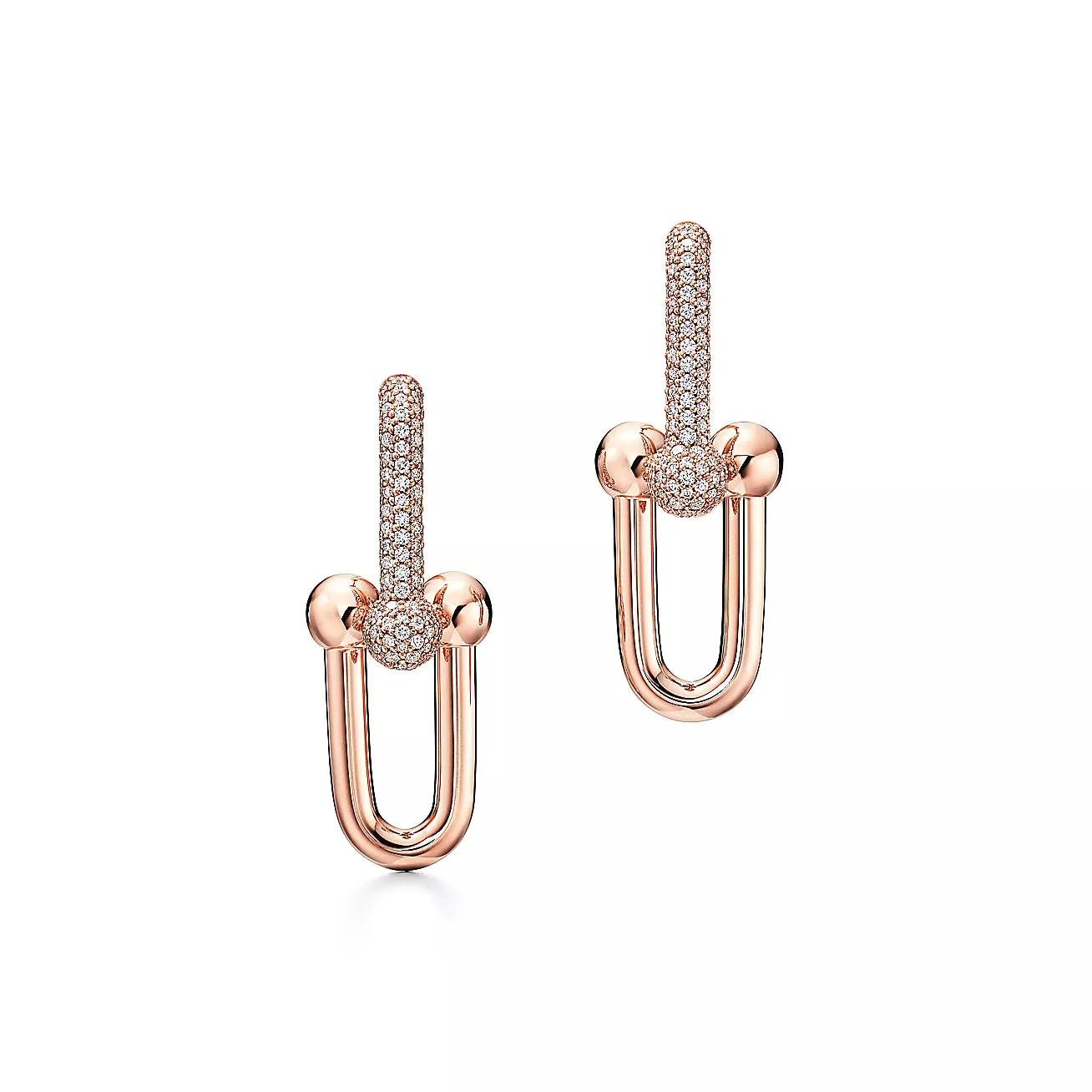 Brincos Tiffany & Co. com Elos Cravejados Ice