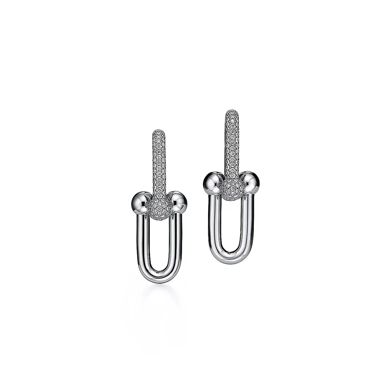 Brincos Tiffany & Co. com Elos Cravejados Ice