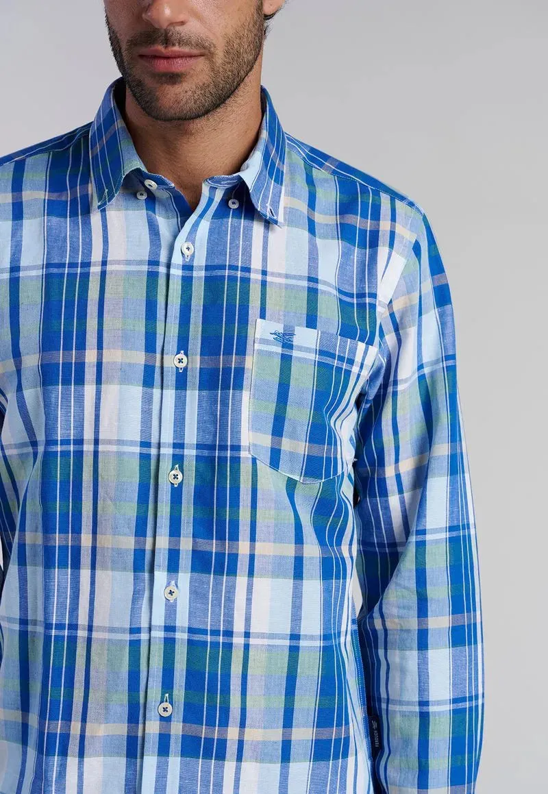 Camisa HombreCheck Memphis F Blue