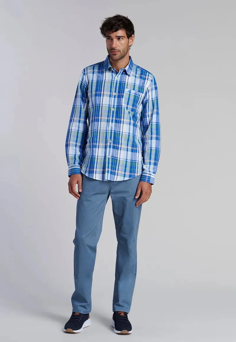 Camisa HombreCheck Memphis F Blue