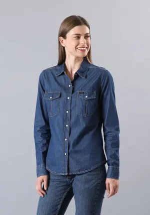 Camisa Mujer Regular Western Blue Wash