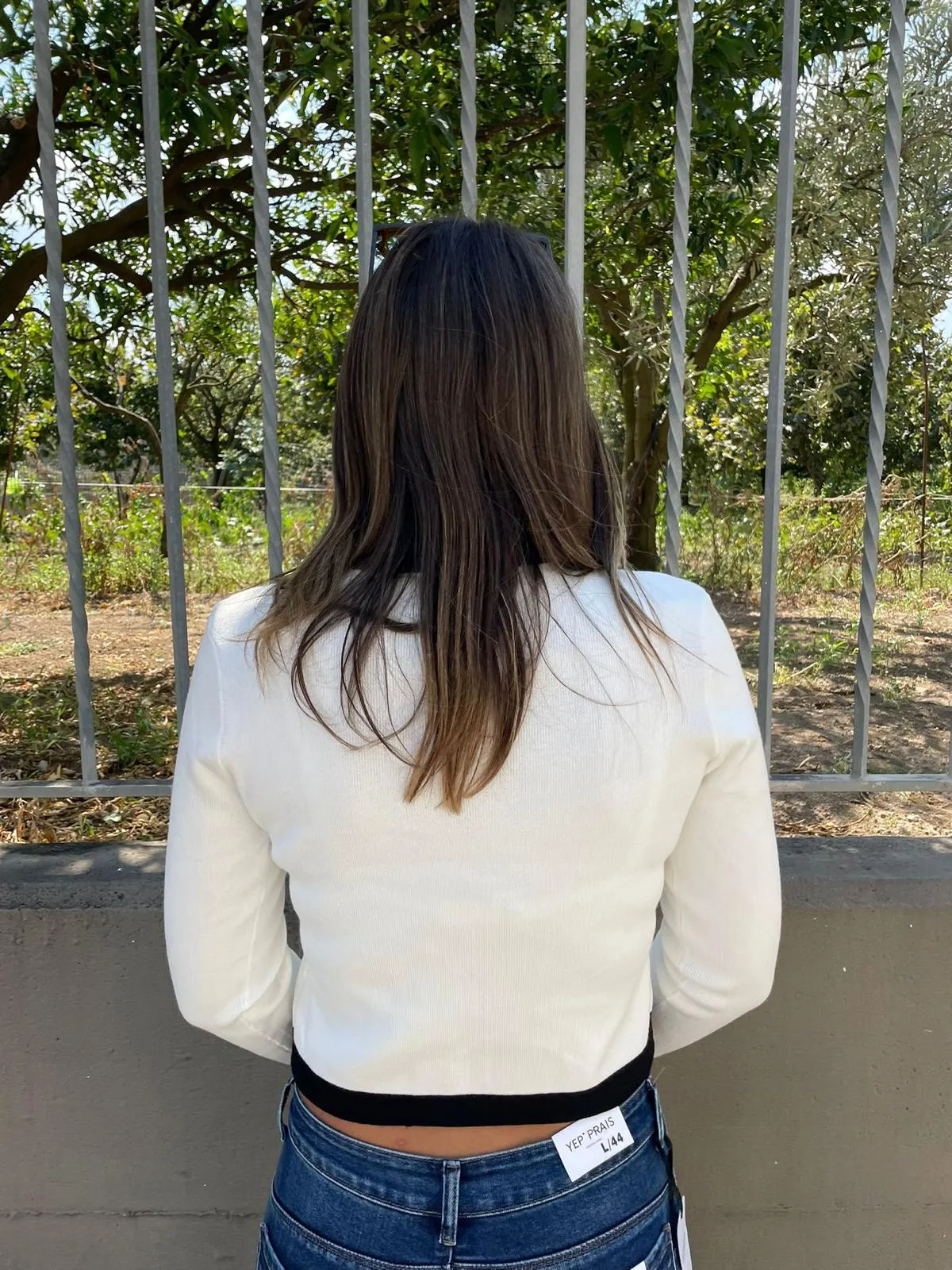 Cardigan doppio petto con bottoni oro