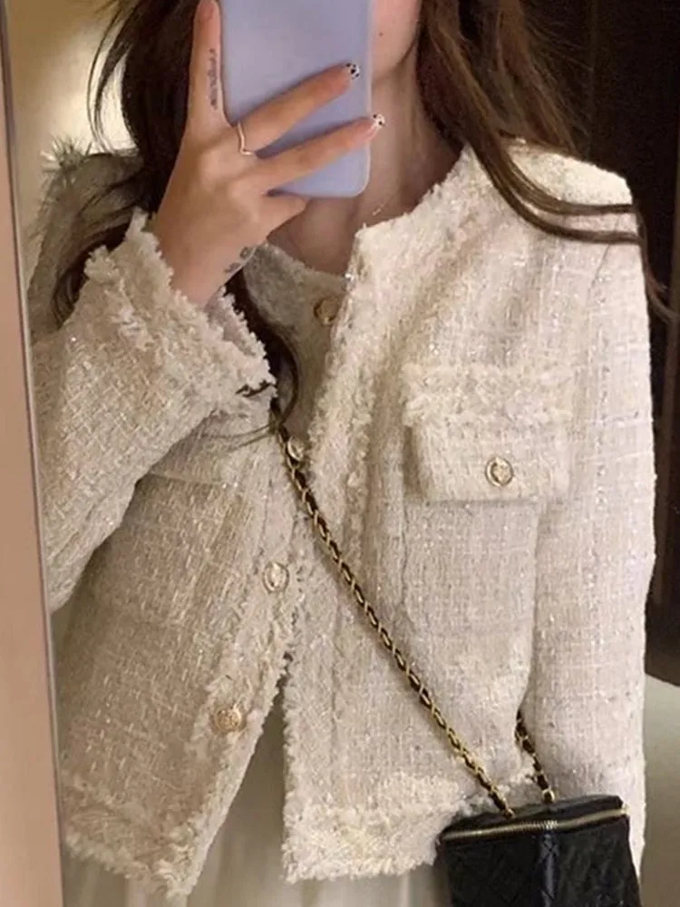 Chaqueta de lana a cuadros abrigo mujer