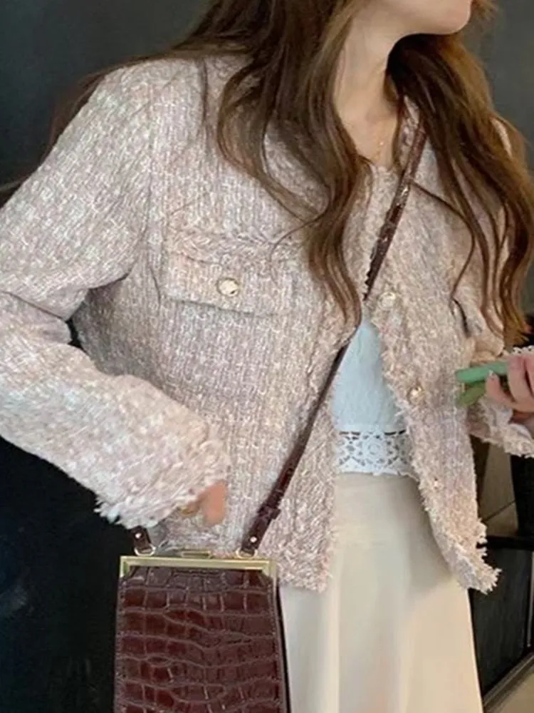 Chaqueta de lana a cuadros abrigo mujer