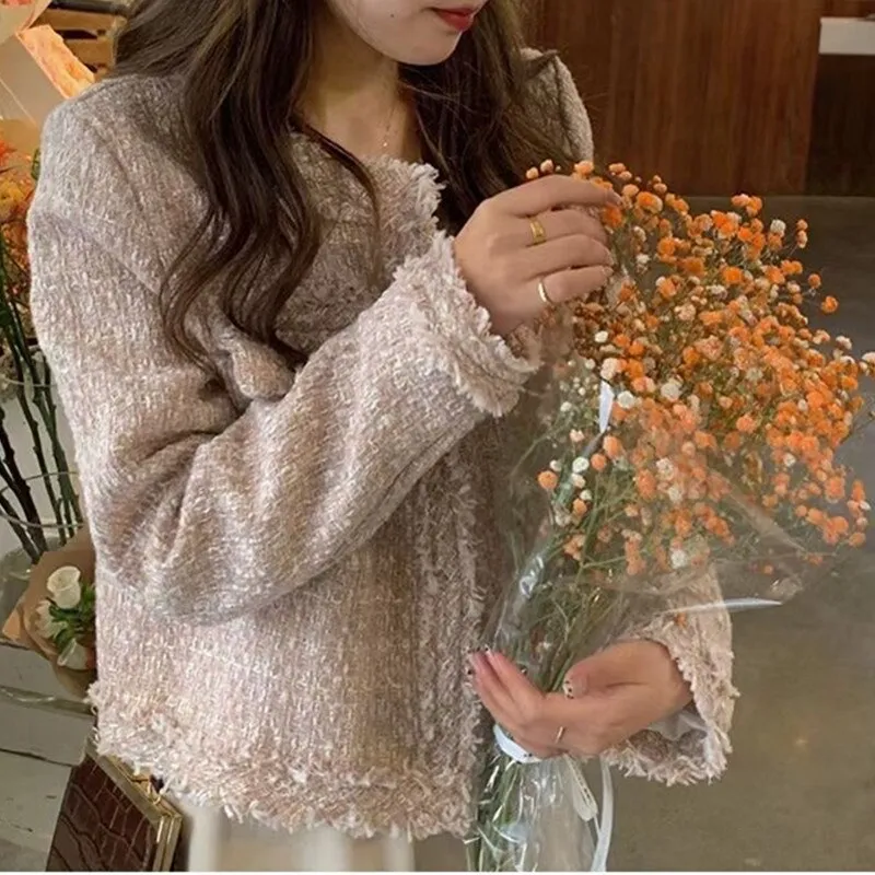 Chaqueta de lana a cuadros abrigo mujer