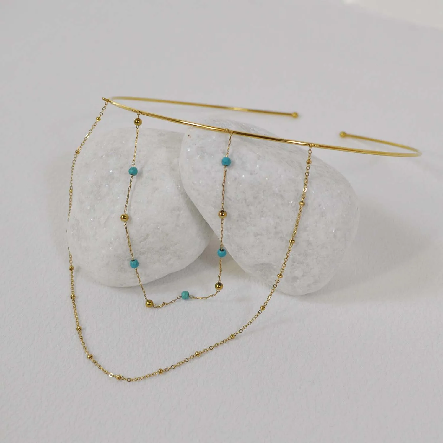 Choker cadena turquesa