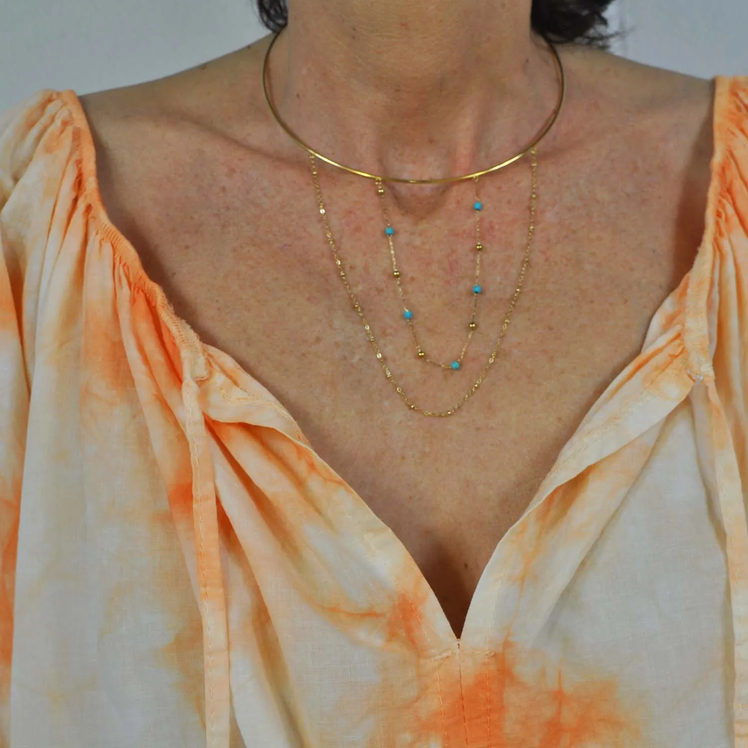 Choker cadena turquesa