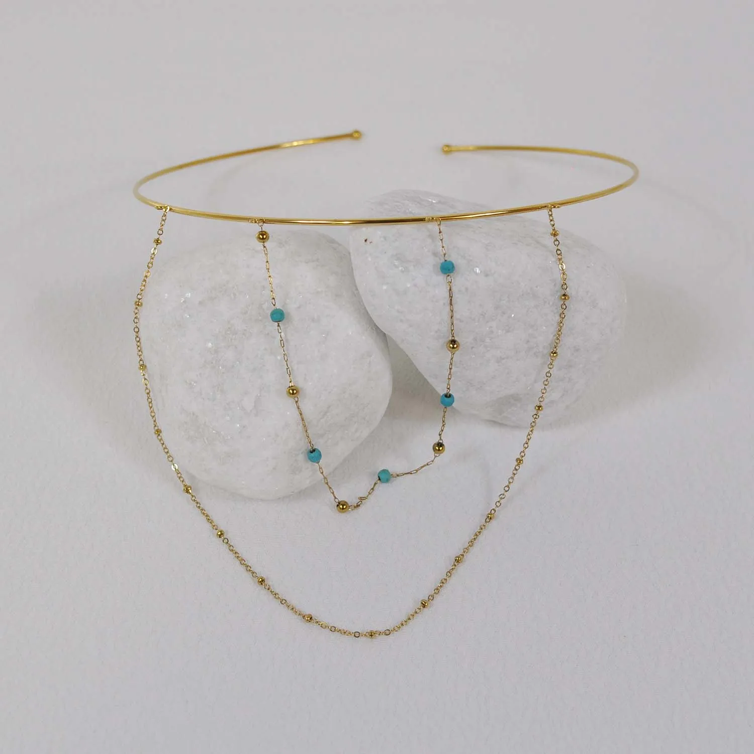 Choker cadena turquesa