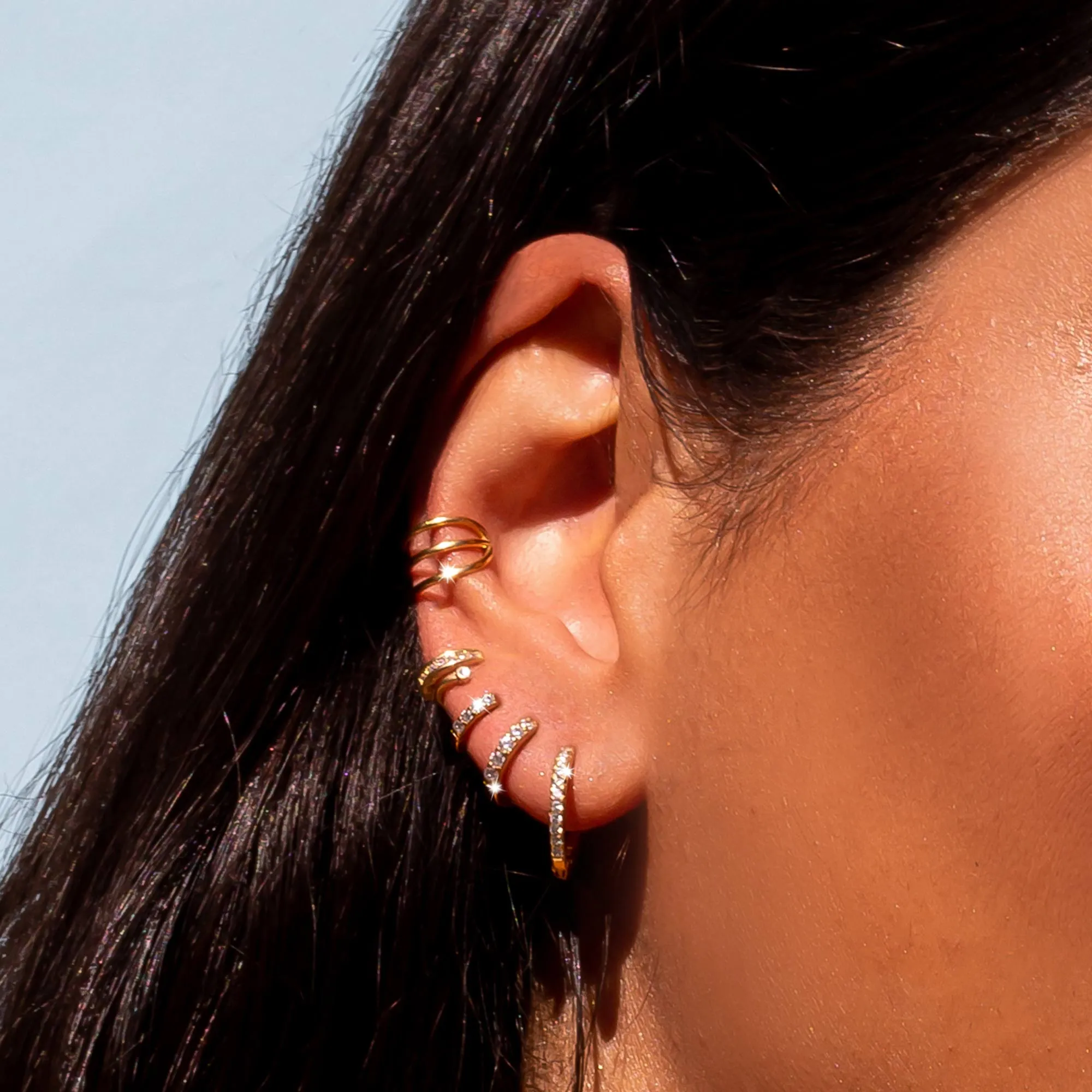 Cleo L Gold Hoop Earrings