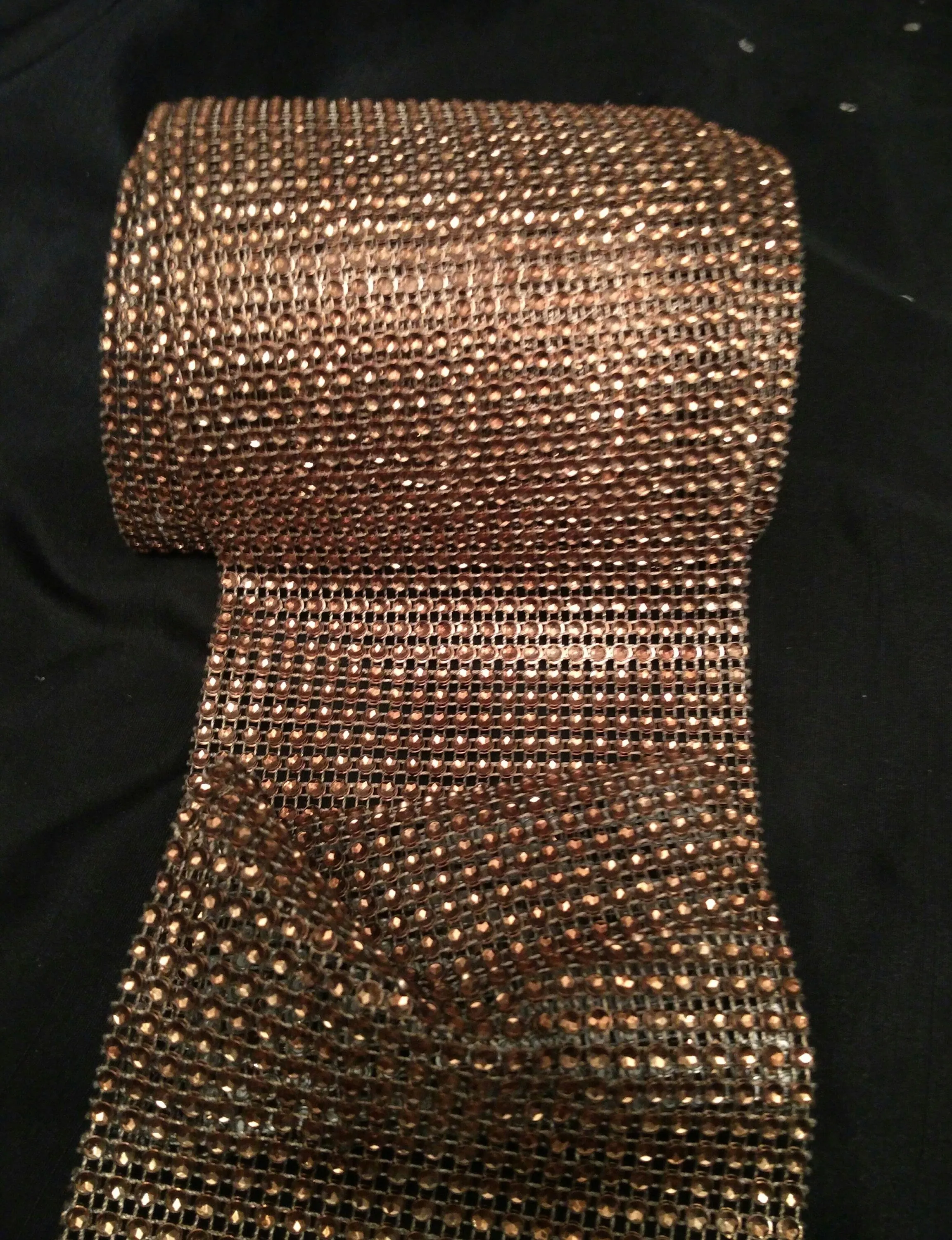 Coffee Diamante ribbon, Crystal effect cake trim, BUY 1 GET 1 FREE diamond mesh, bling mesh 1 Meter cake trim. by Crystal wedding uk