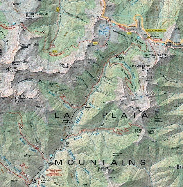 Colorado Durango Trails - Trails and Recreation Topo Map | Latitude 40°