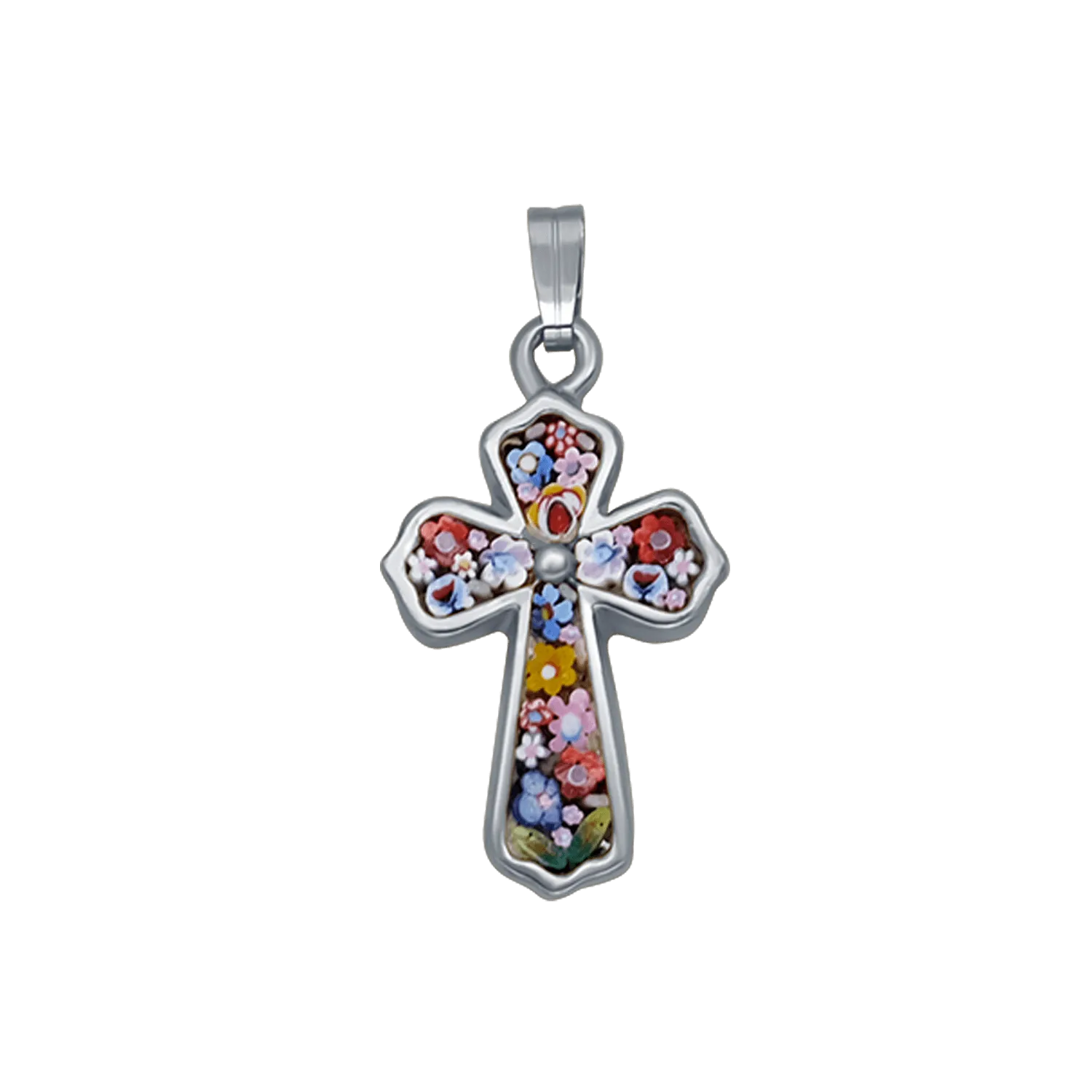 CROSS PENDANT - MICROMOSAIC JEWELRY - SILVER