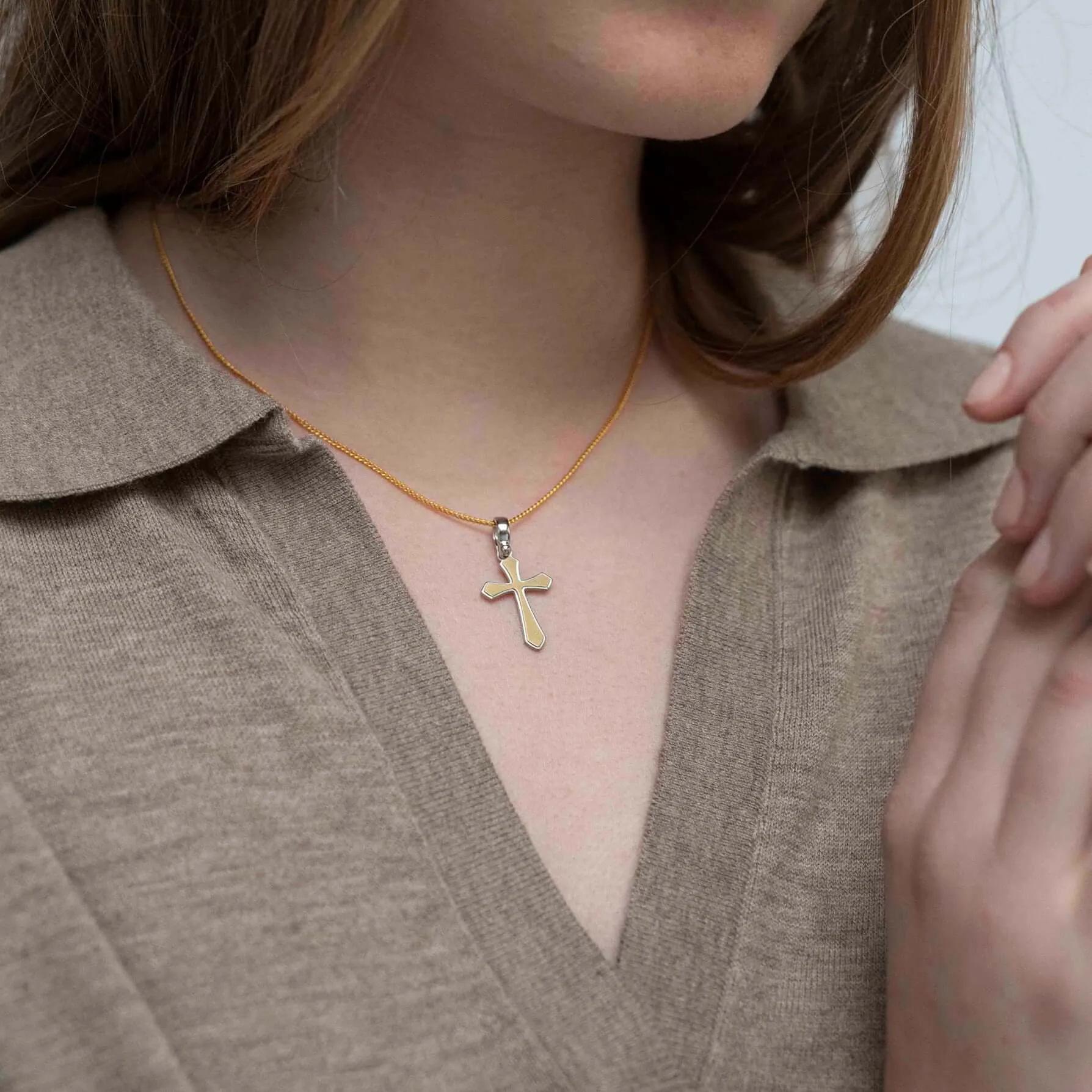 CROSS PENDANT - VERMEIL SILVER