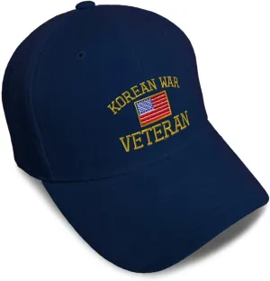 Custom Baseball Caps for Men & Women Embroidered American Veteran Korean War A Ladies & Men Baseball Hats