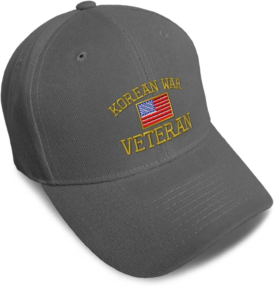 Custom Baseball Caps for Men & Women Embroidered American Veteran Korean War A Ladies & Men Baseball Hats