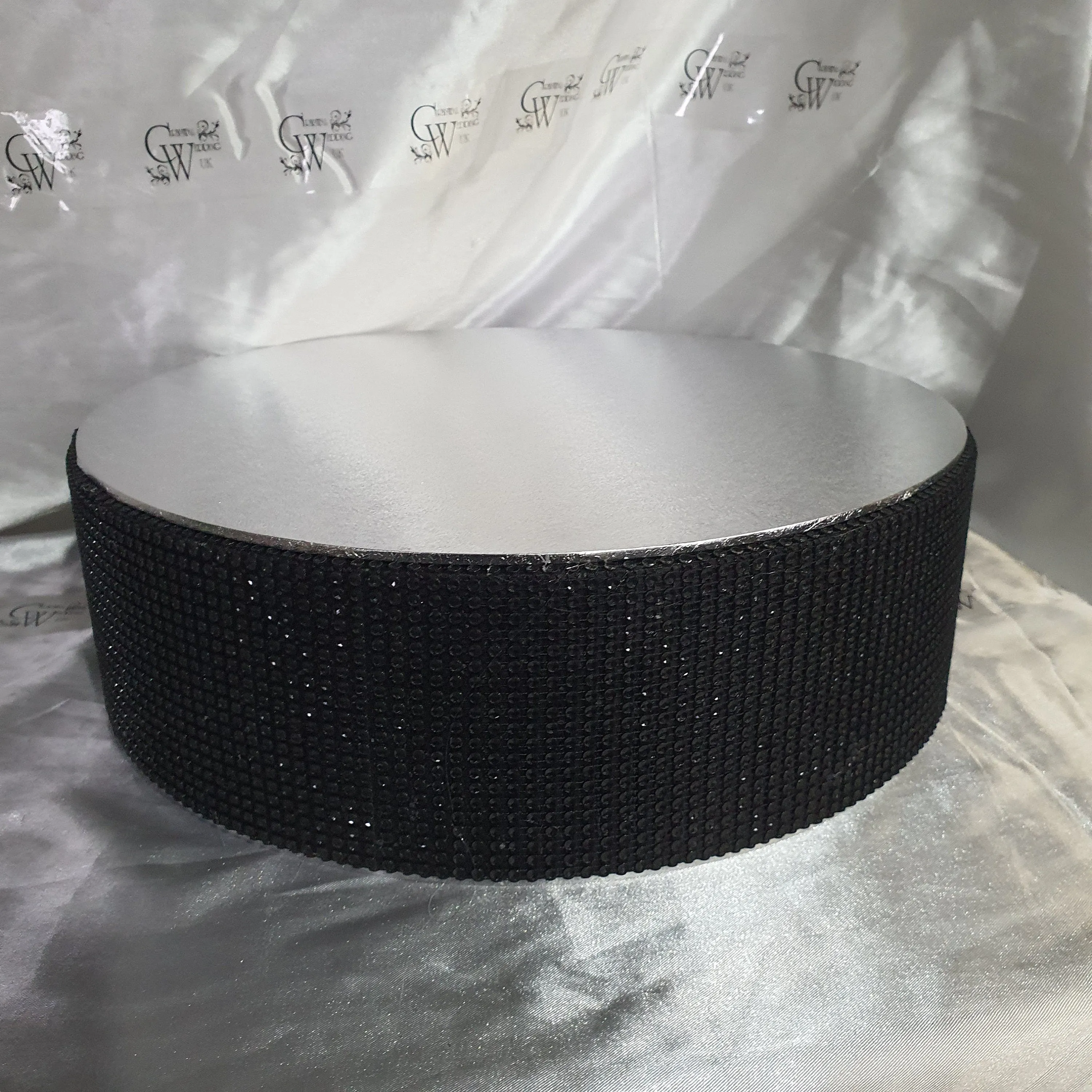Diamante Rhinestone effect cake stand platform plate round or square all sizes MANY COLOURS by Crystal wedding uk