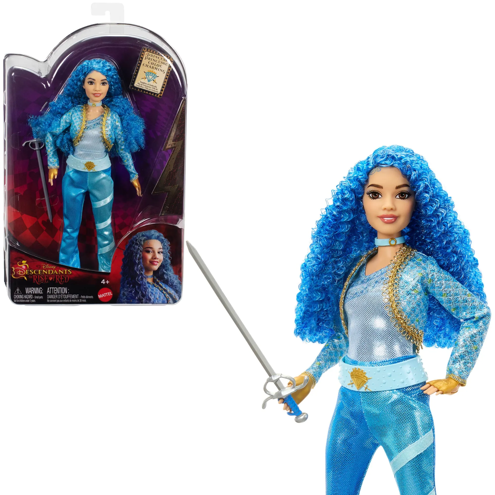 Disney Descendientes: El Ascenso de Red Muñeca Princesa Chloe Charming, Hija de Cenicienta