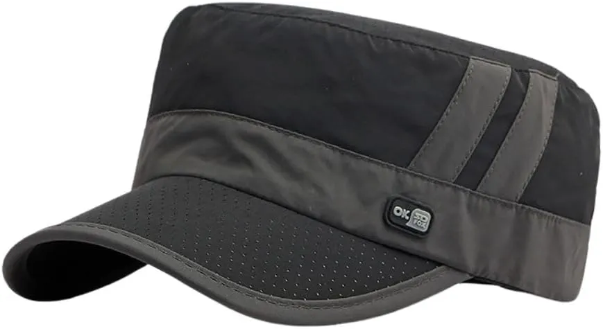 FASHIXD Mesh Military Hat for Men Summer Army Cap Quick Qry Short Bill Hat Cadet Caps