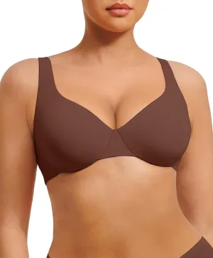 FeelinGirl Bras for Women Unlined No Padding Comfort Underwire Plus Size Full Coverage Seamless Plunge Everyday Bras