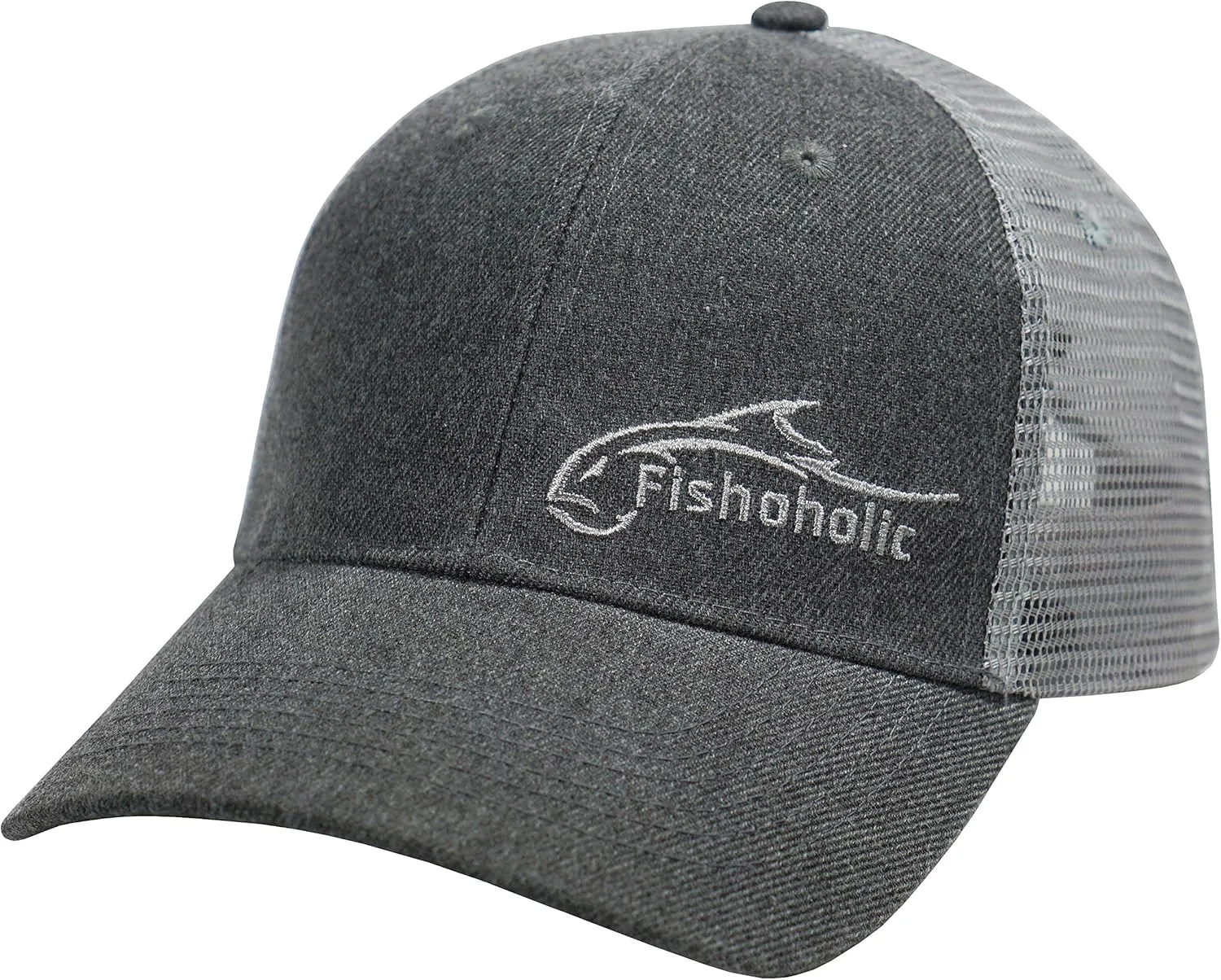 Fishoholic Snapback Baseball Fishing Hat - Mesh Trucker Fishing Gift for Dad Father