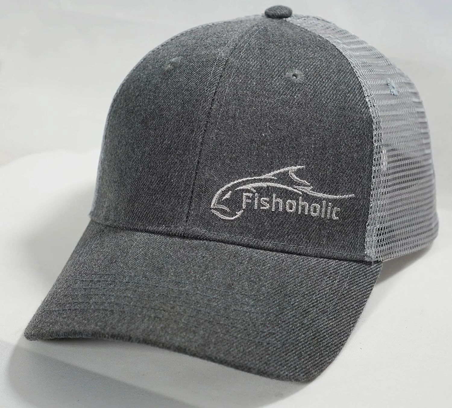 Fishoholic Snapback Baseball Fishing Hat - Mesh Trucker Fishing Gift for Dad Father
