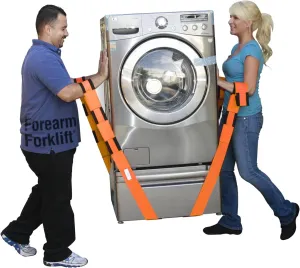 Forearm Forklift 2-Person Lifting and Moving Straps - Lift, Move and Carry Furniture, Appliances, Mattresses or Any Item up to 800 lbs. Safely and Easily Like a Pro, Orange
