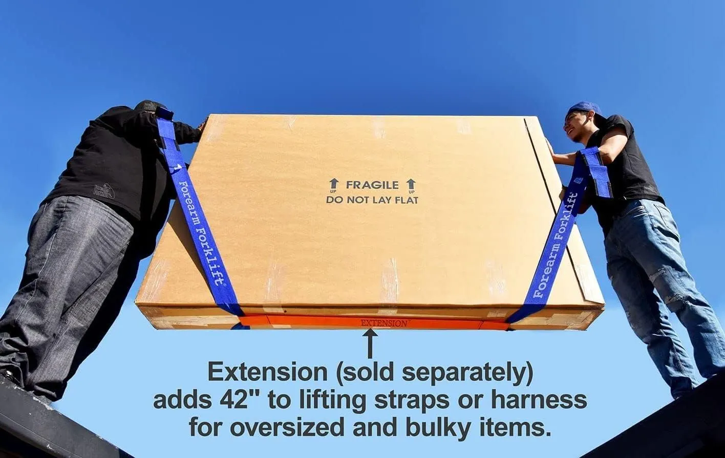 Forearm Forklift 2-Person Lifting and Moving Straps - Lift, Move and Carry Furniture, Appliances, Mattresses or Any Item up to 800 lbs. Safely and Easily Like a Pro, Orange