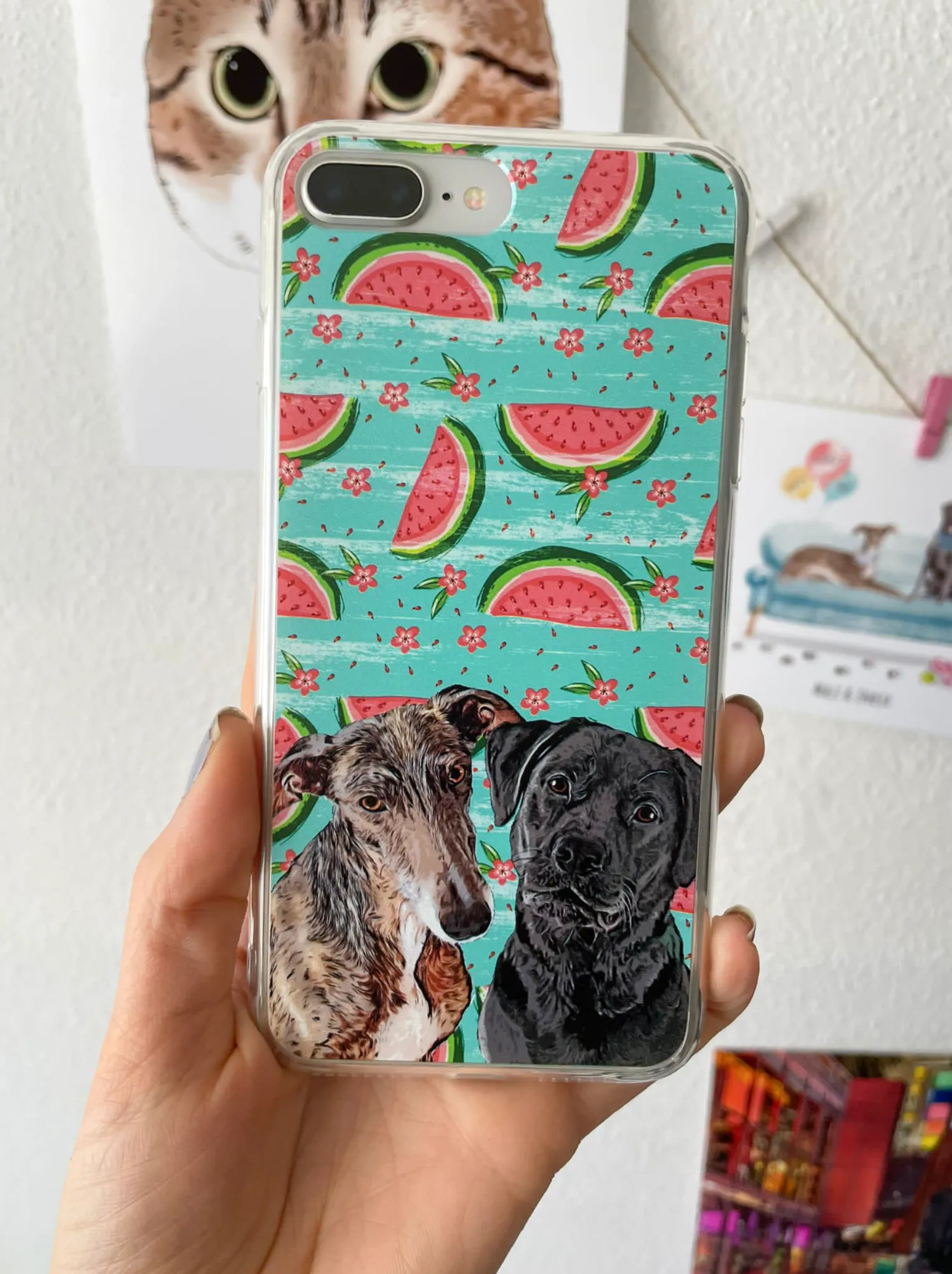 Funda de Móvil con tu Mascota con fondo divertido