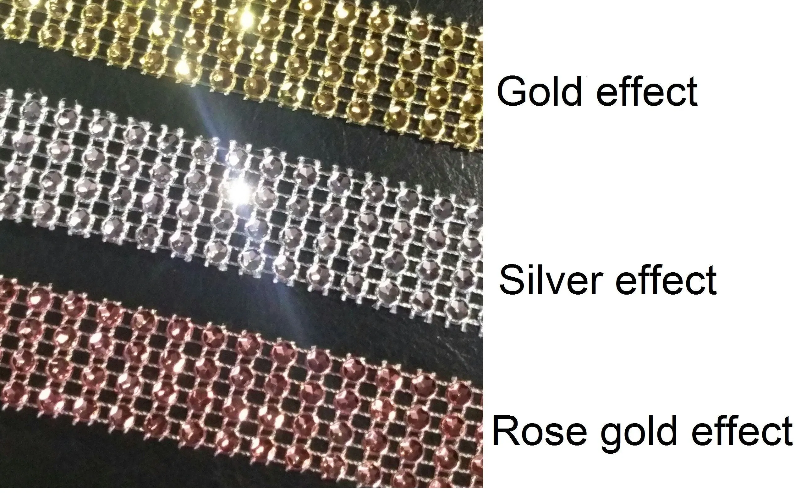 Gold Rhinestone ribbon, Diamond Mesh, Diamante Bling, Crystal trim 1 METER cake trim. by Crystal wedding uk