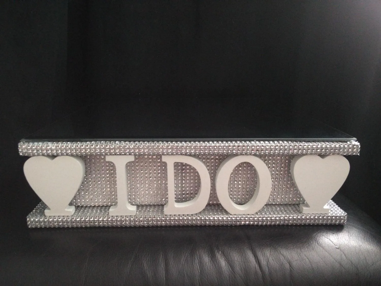 I DO wedding cake stand   lights carved wooden words wedding cake stand   lights by Crystal wedding uk