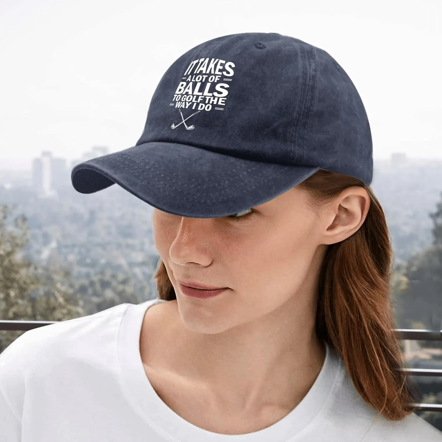 It Takes A Lot of Balls to Golf The Way I Do Caps Mens Cap Pigment Black Golf Hats Men Gifts for Him Beach Cap