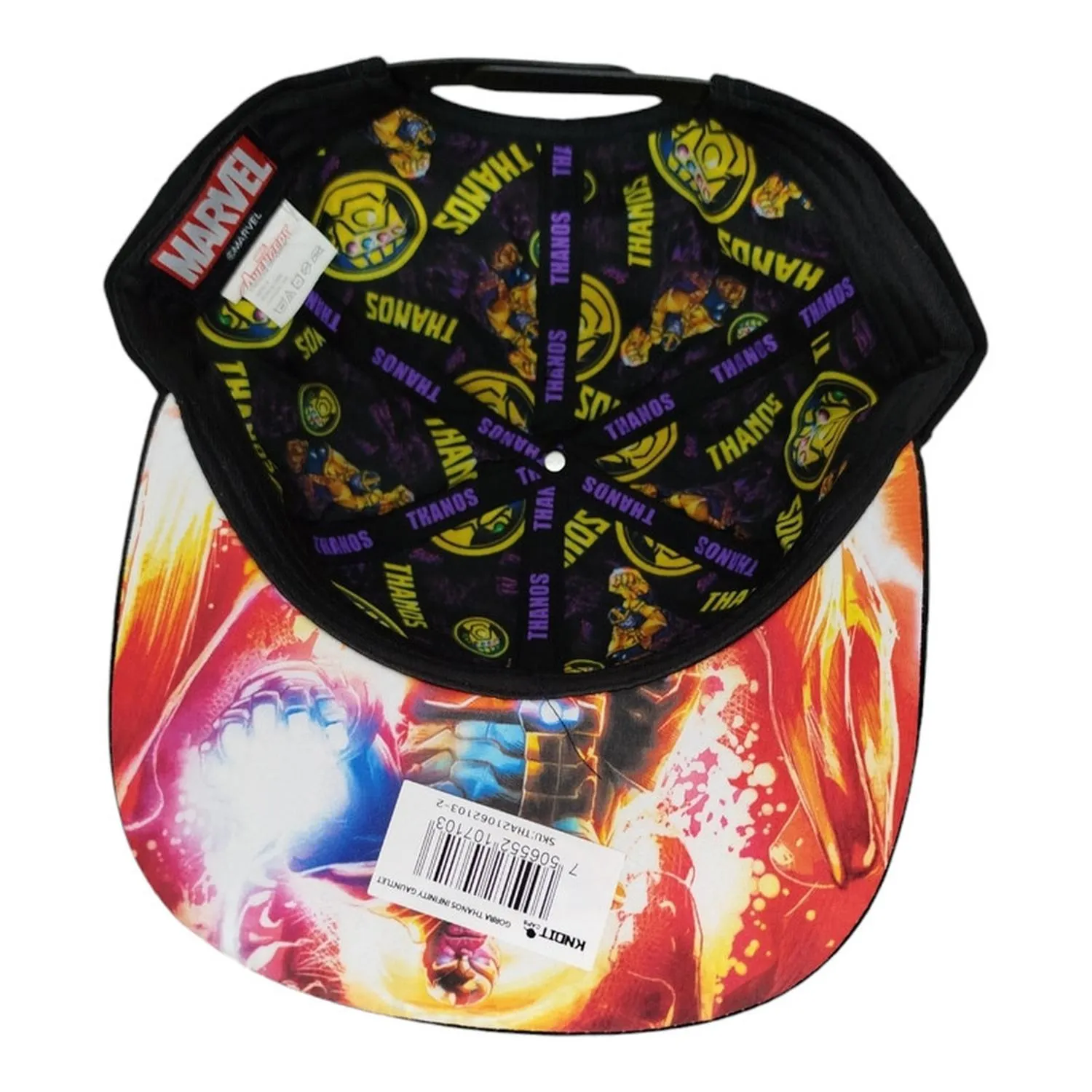 Kndit Caps Gorra Negra Placa Bronce Gauntlet Infinity Gemas Avengers: Infinity War