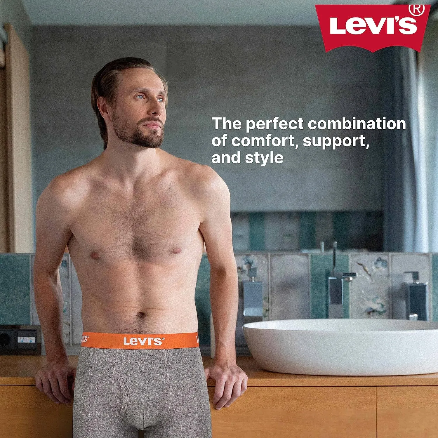 Levi's Mens Boxer Briefs Breathable Cotton Underwear for Men Pack of 6