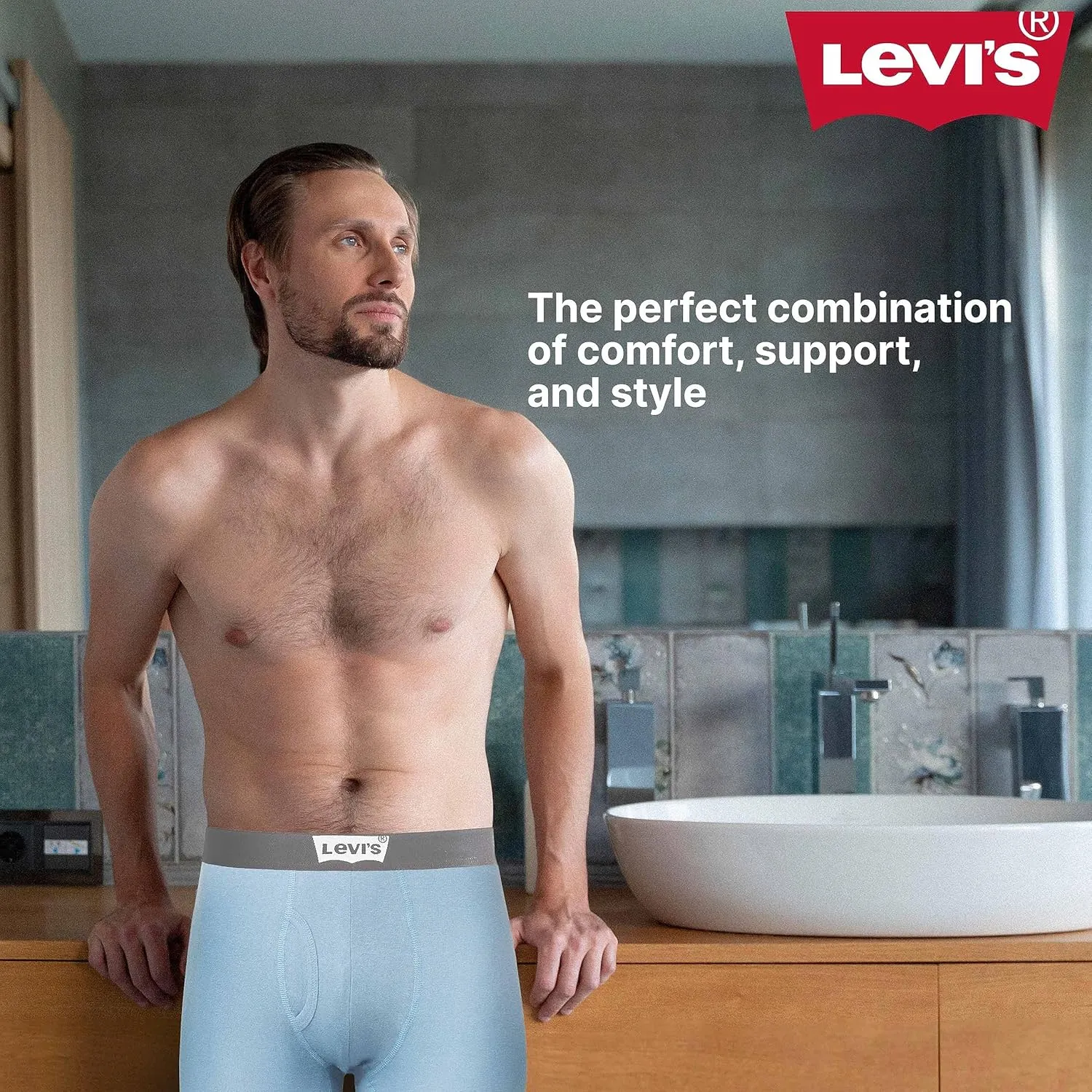 Levi's Mens Boxer Briefs Breathable Cotton Underwear for Men Pack of 6