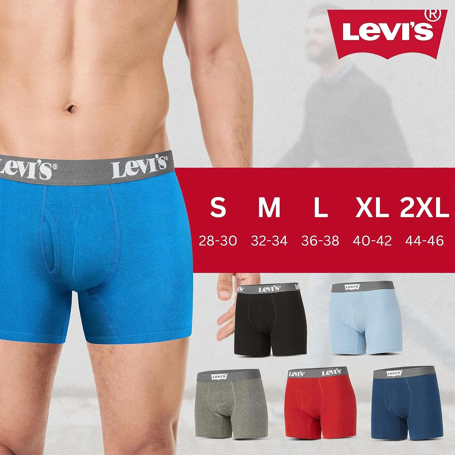 Levi's Mens Boxer Briefs Breathable Cotton Underwear for Men Pack of 6