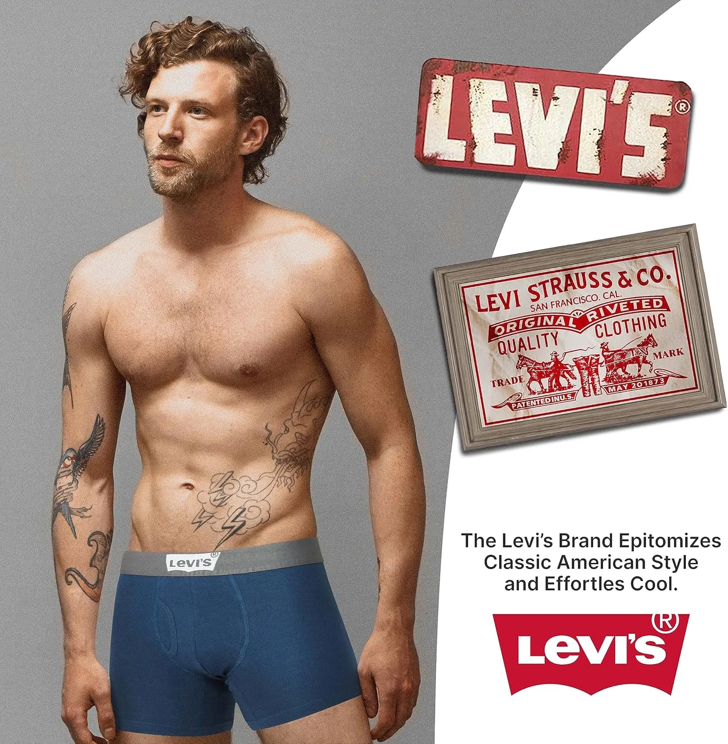 Levi's Mens Boxer Briefs Breathable Cotton Underwear for Men Pack of 6