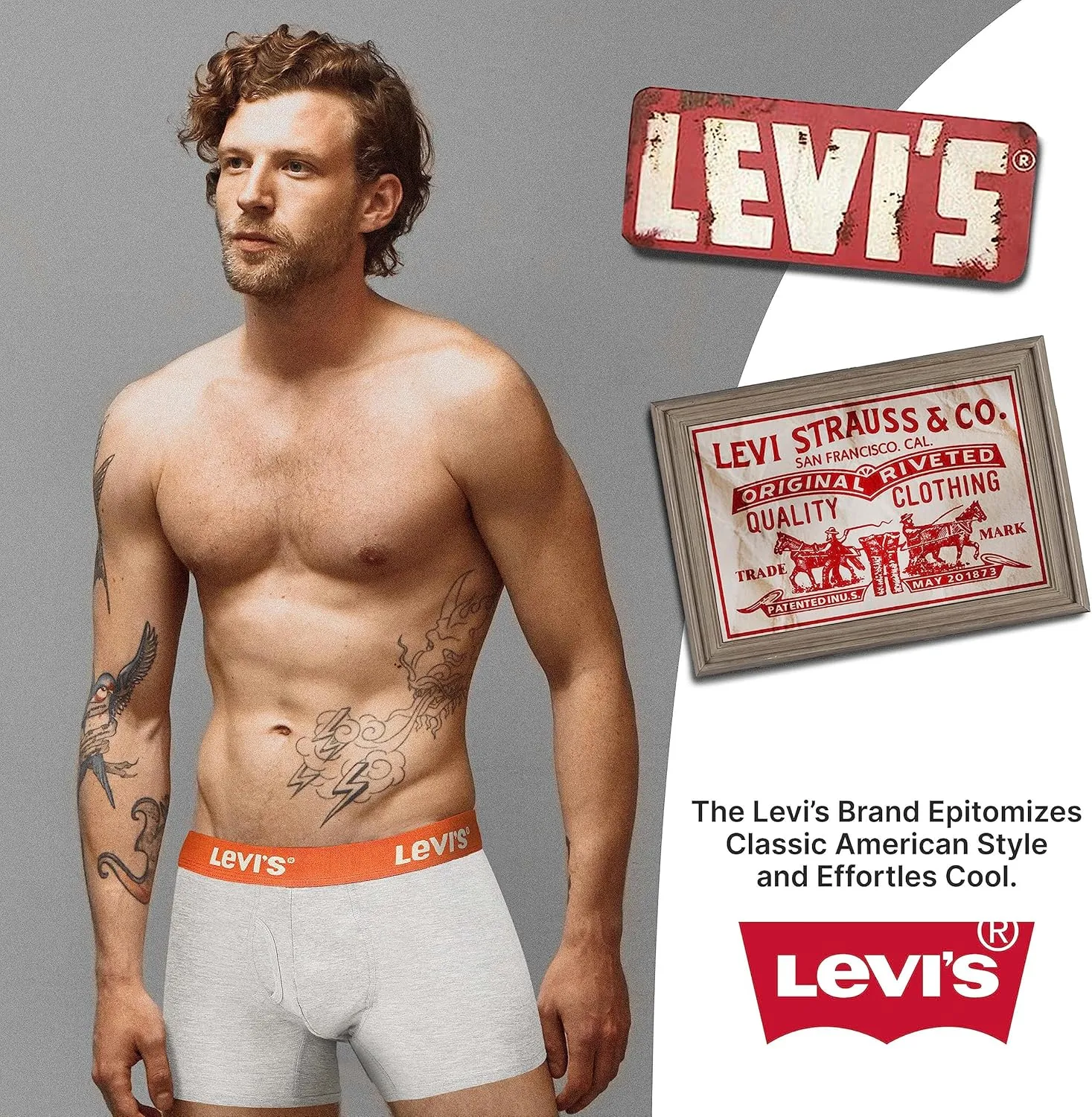 Levi's Mens Boxer Briefs Breathable Cotton Underwear for Men Pack of 6
