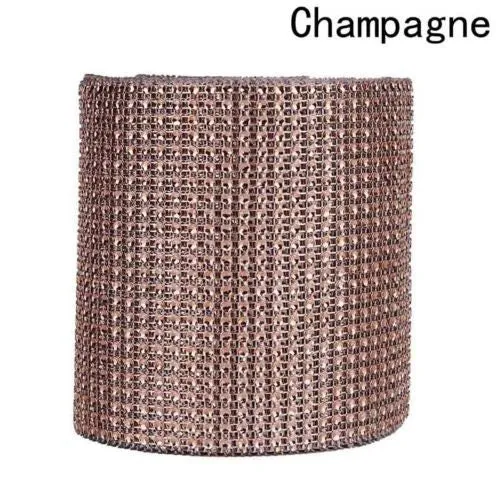 LIGHT CHAMPAGNE Rhinestone ribbon, Diamond Mesh, Diamante Bling, Crystal trim 1 METER cake trim. by Crystal wedding uk
