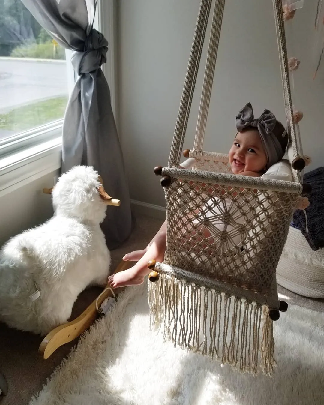 Macrame Baby Swing Chair - Handmade in Nicaragua